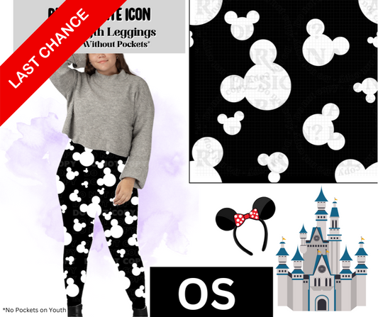 Black White Icon Full Length Leggings w/ Pockets