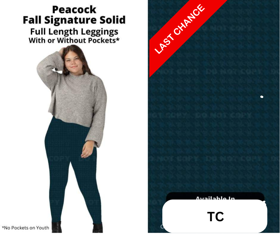 Peacock Full Length Leggings w/ Pockets