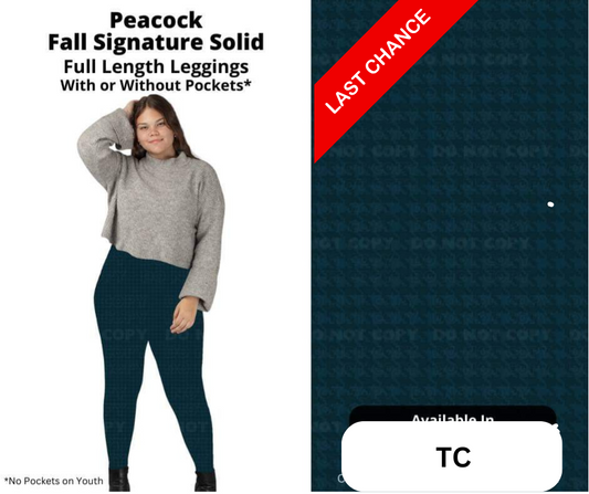 Peacock Full Length Leggings w/ Pockets