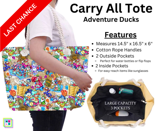 Adventure Ducks Carry All Tote w/ Zipper