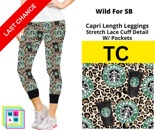 Wild For SB Lace Cuff Capris w/ Pockets