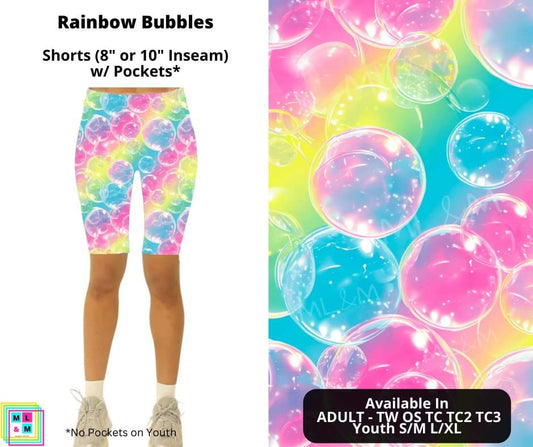 Rainbow Bubbles Shorts w/ Pockets