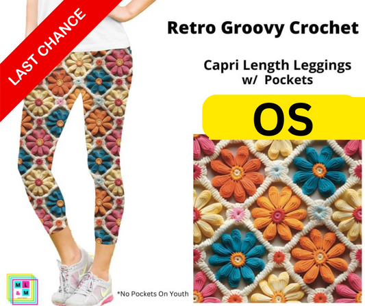 Retro Groovy Crochet Capri Length w/ Pockets