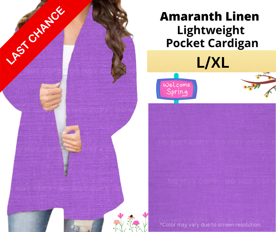 Amaranth Linen Pocket Cardigan