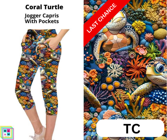 Coral Turtle Jogger Capri