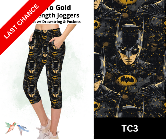 Bat Hero Gold Jogger Capri