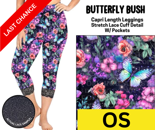 Butterfly Bush Lace Cuff Capris w/ Pockets