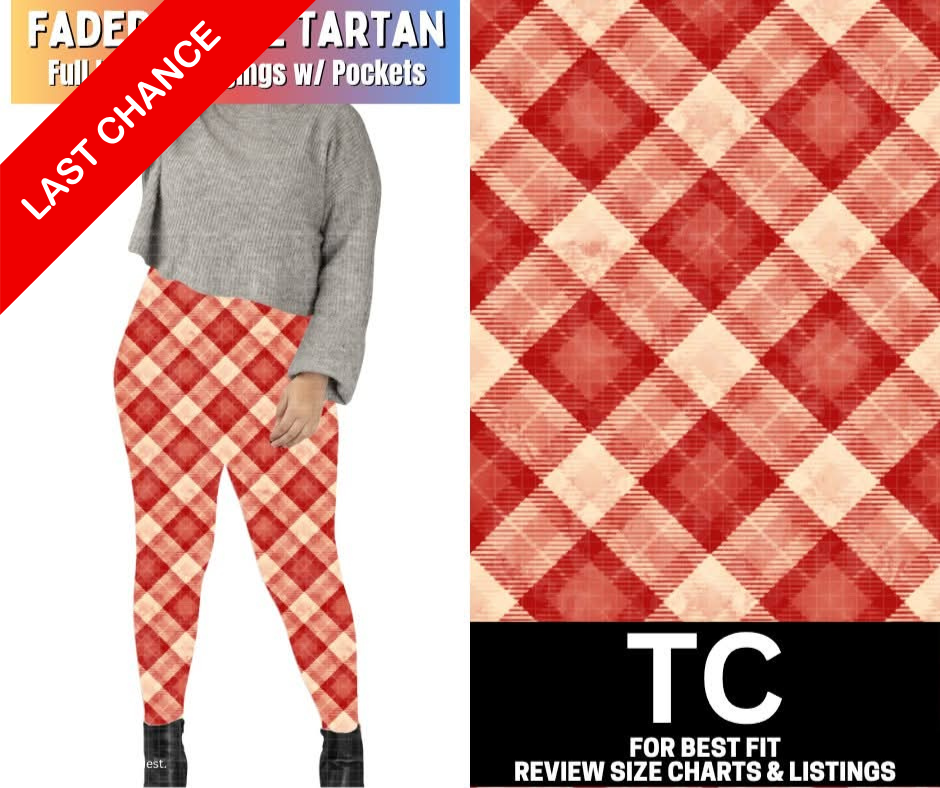 Faded Flame Tartan Fleece Leggings