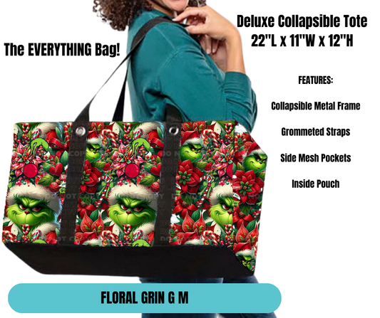 Floral Grin G M Collapsible Tote