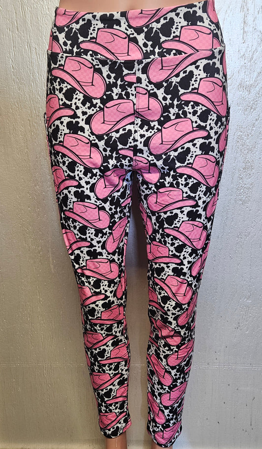 Pink Cowboy Hats skorts, leggings, and capris