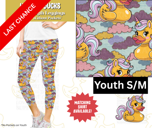 Unicorn Ducks Capri Length Leggings w/ Pockets