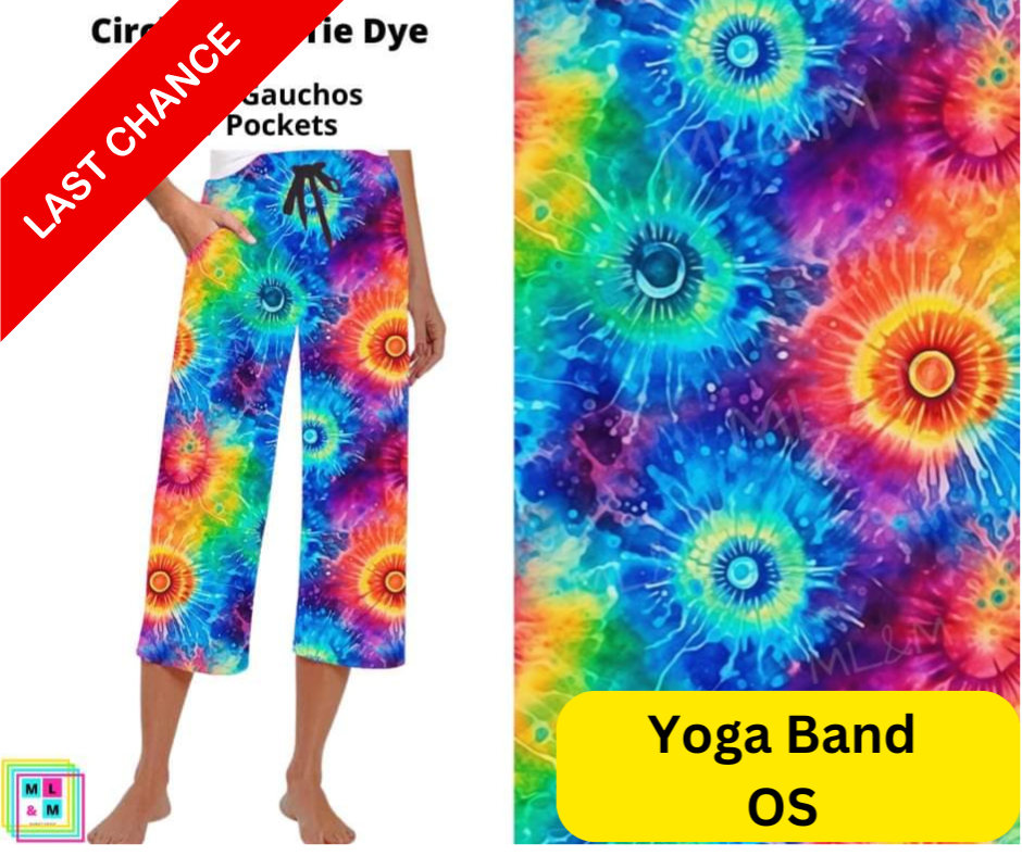 Circle Burst Tie Dye Capri Gauchos