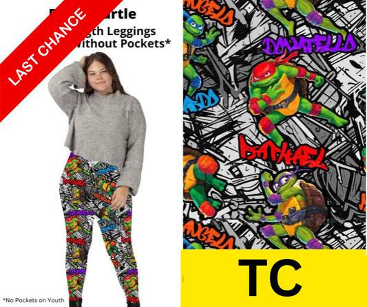B & W Turtle Full Length Leggings w/ Pockets