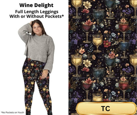 Wine Delight Full Length Leggings w/ Pockets