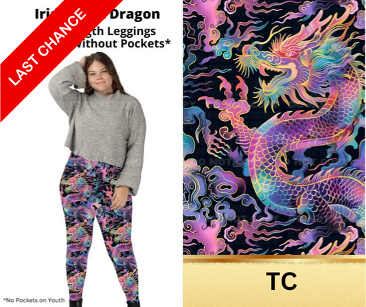 Iridescent Dragon Full Length Leggings w/ Pockets