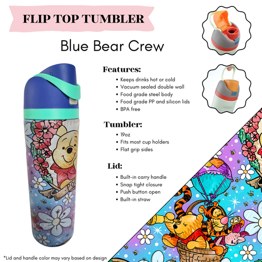 Blue Bear Crew Flip Top Tumbler