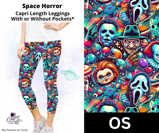 Space Horror Capri Length Leggings