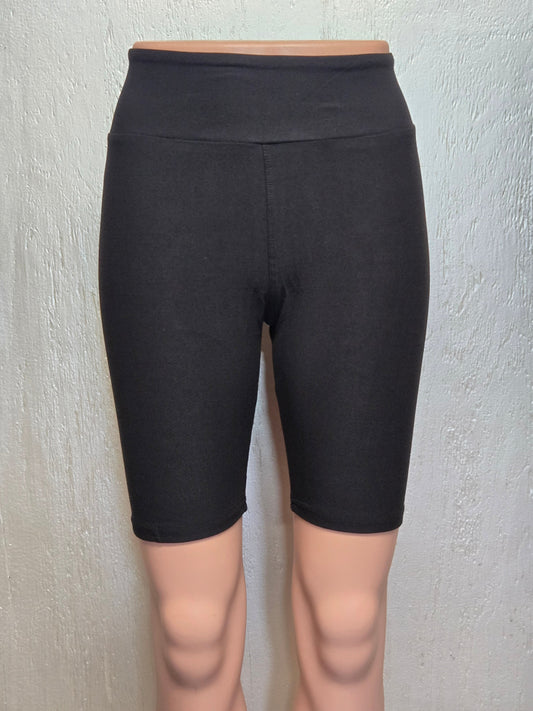 Black Biker Shorts without Pockets