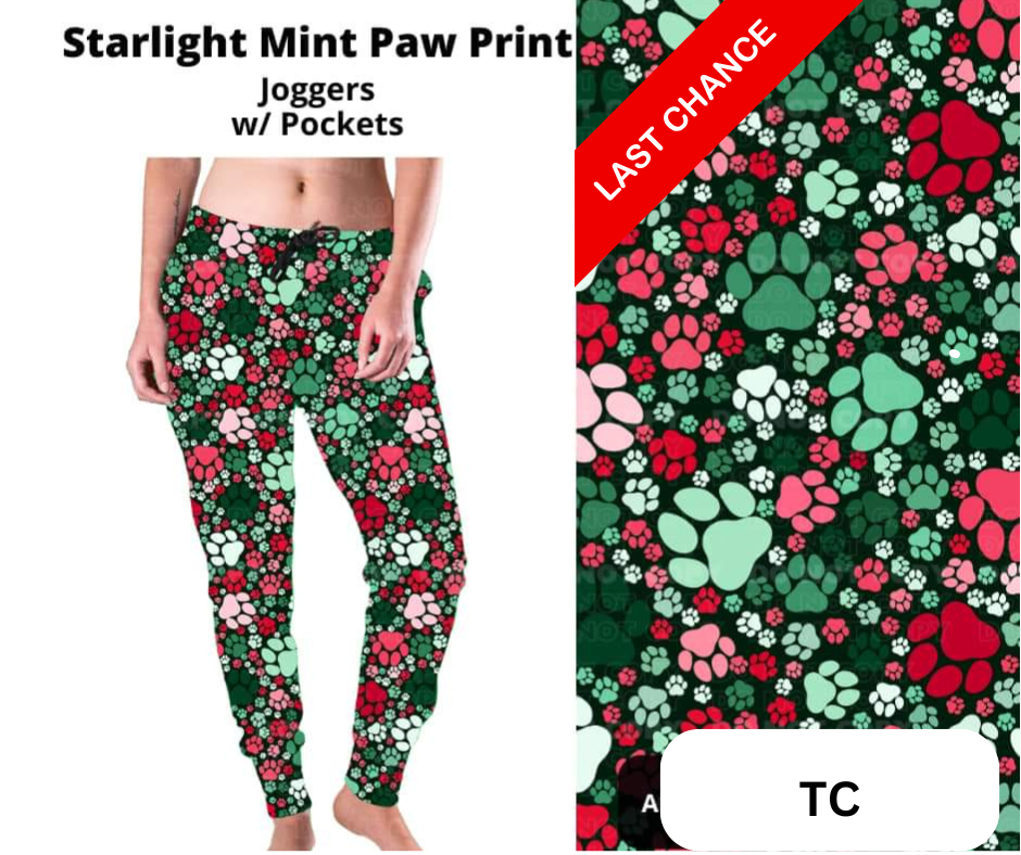 Starlight Mint Paw Print Joggers