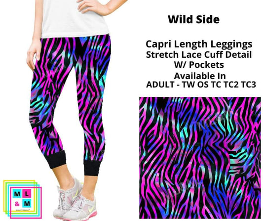 Wild Side Lace Cuff Capris w/ Pockets