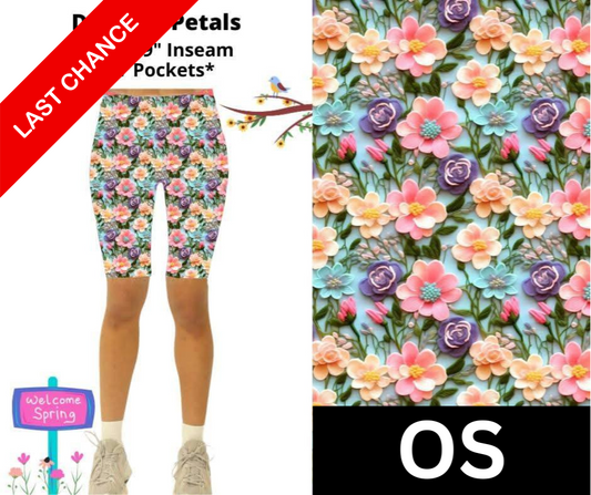 Delicate Petals 9" Shorts w/ Pockets