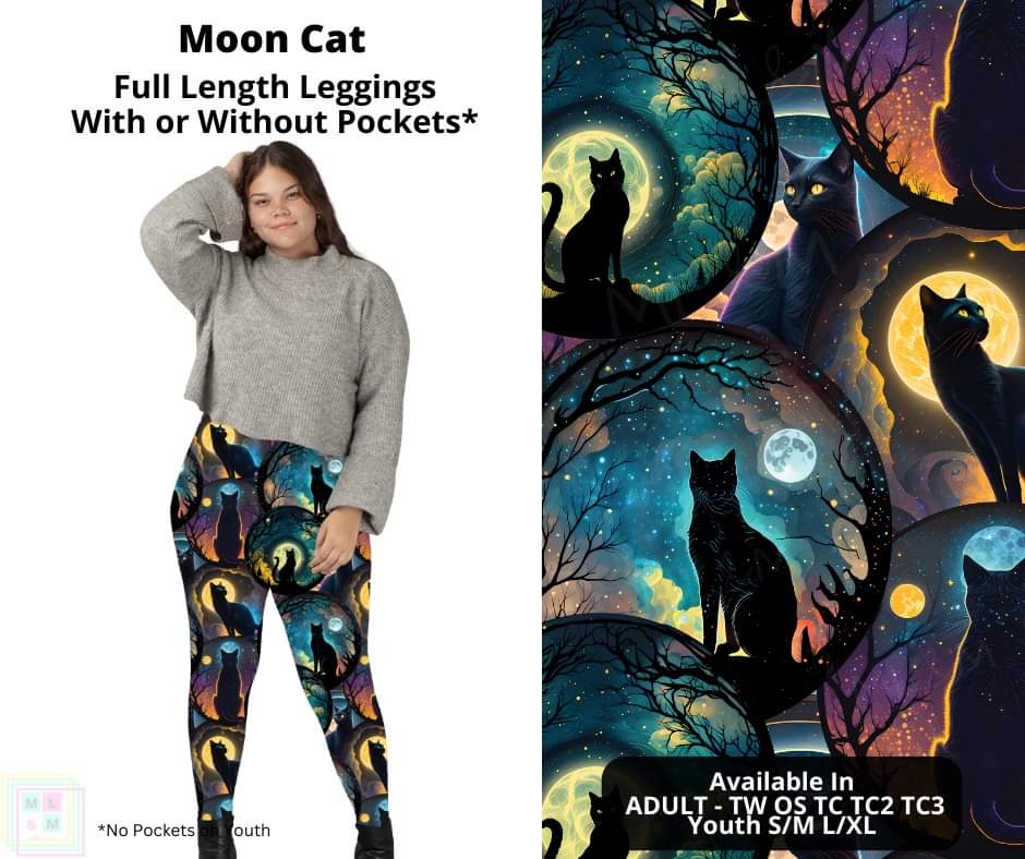 Moon Cat Full Length Leggings w/ Pockets