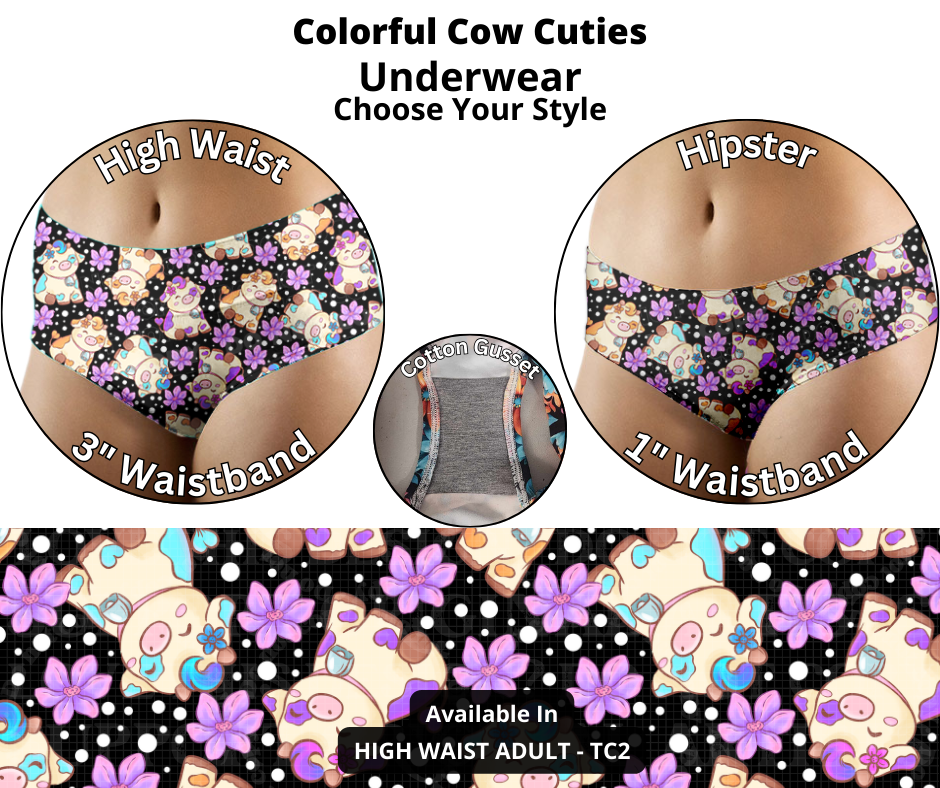 Colorful Cow Cuties Underwear