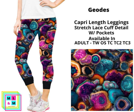 Geodes Lace Cuff Capris w/ Pockets
