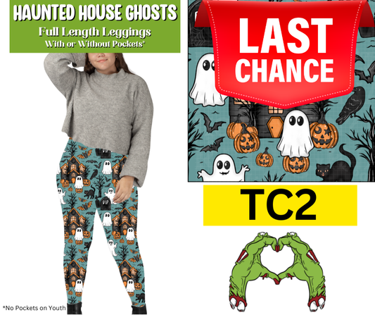 Haunted House Ghosts Full Length Leggings w/ Pockets
