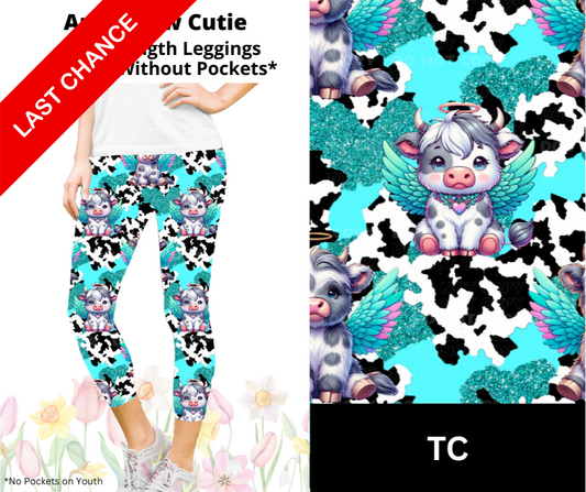 Angel Cow Cuties Capri Length Leggings w/ Pockets