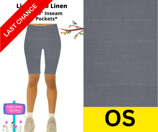 Light Slate Linen Jamaica Shorts w/ Pockets