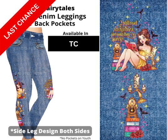 Spicy Fairytales Full Length Faux Denim w/ Side Leg Designs