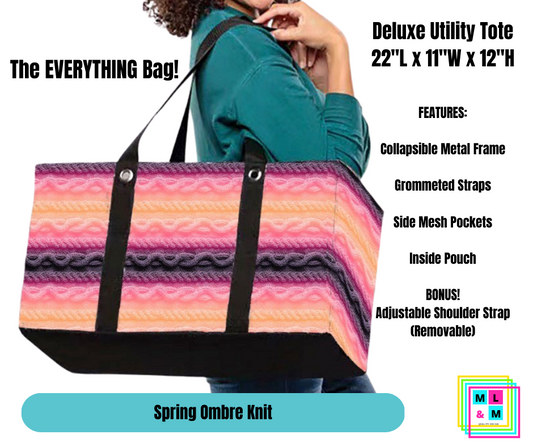 Spring Ombre Knit Collapsible Tote