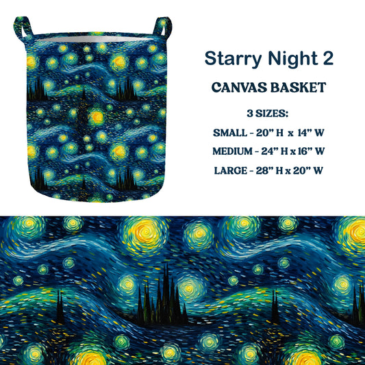 Starry Night 2 Multi Purpose Canvas Baskets 3 Sizes closes 7/11 eta 6/-8 weeks