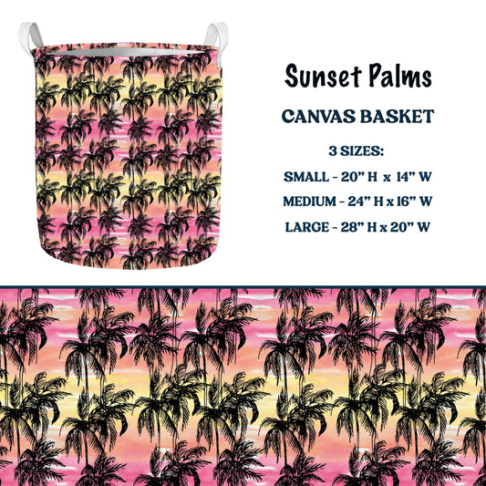 Sunset Palms Multi Purpose Canvas Baskets 3 Sizes closes 7/11 eta 6/-8 weeks