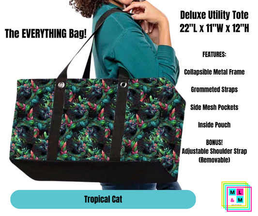 Tropical Cat Collapsible Tote