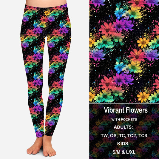 Vibrant Flowers Leggings & Capris with Pockets Preorder Closes 2/23