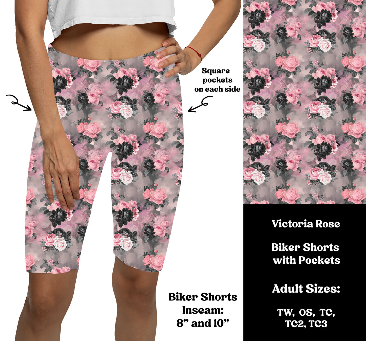 VICTORIA ROSES -  Bike Shorts with Pockets Preorder Closes  7/29