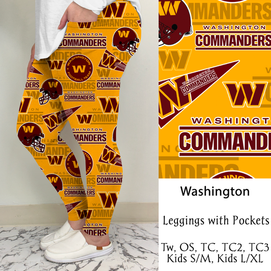 Washington Football Leggings/Capri/Joggers | Run ends 8/16 | ETA Late September