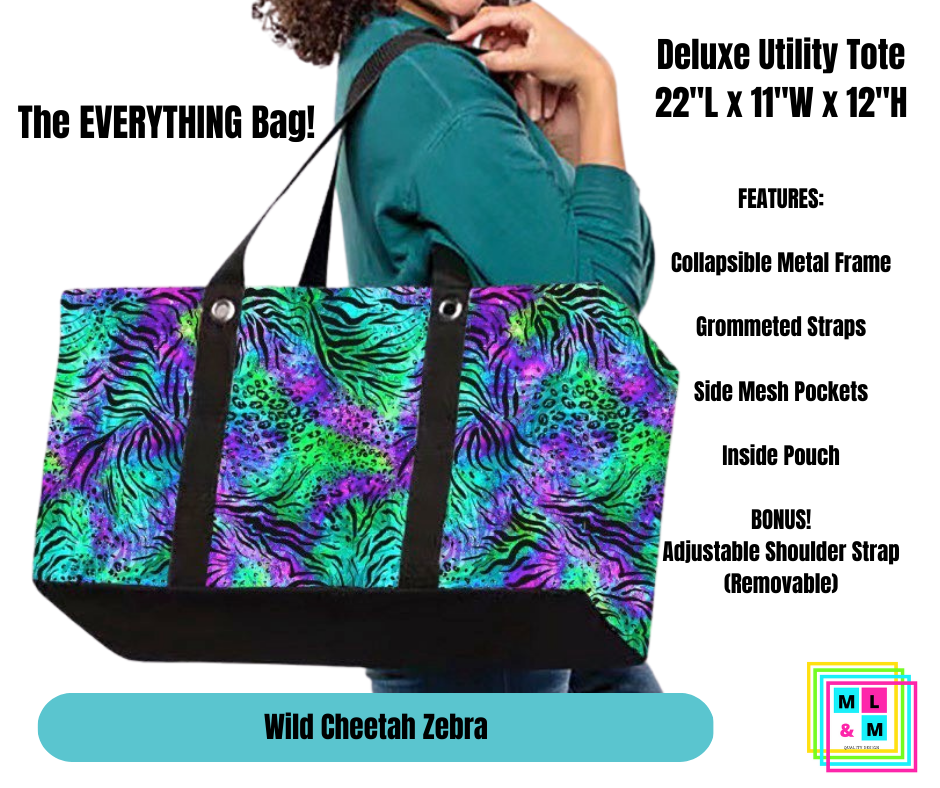 Wild Cheetah Zebra Collapsible Tote