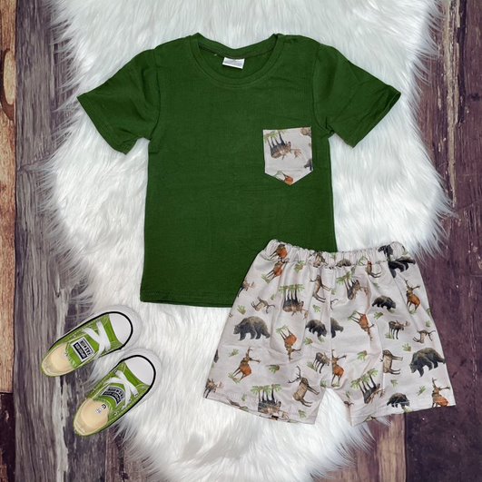 Wildlife Pocket Tee And Shorts